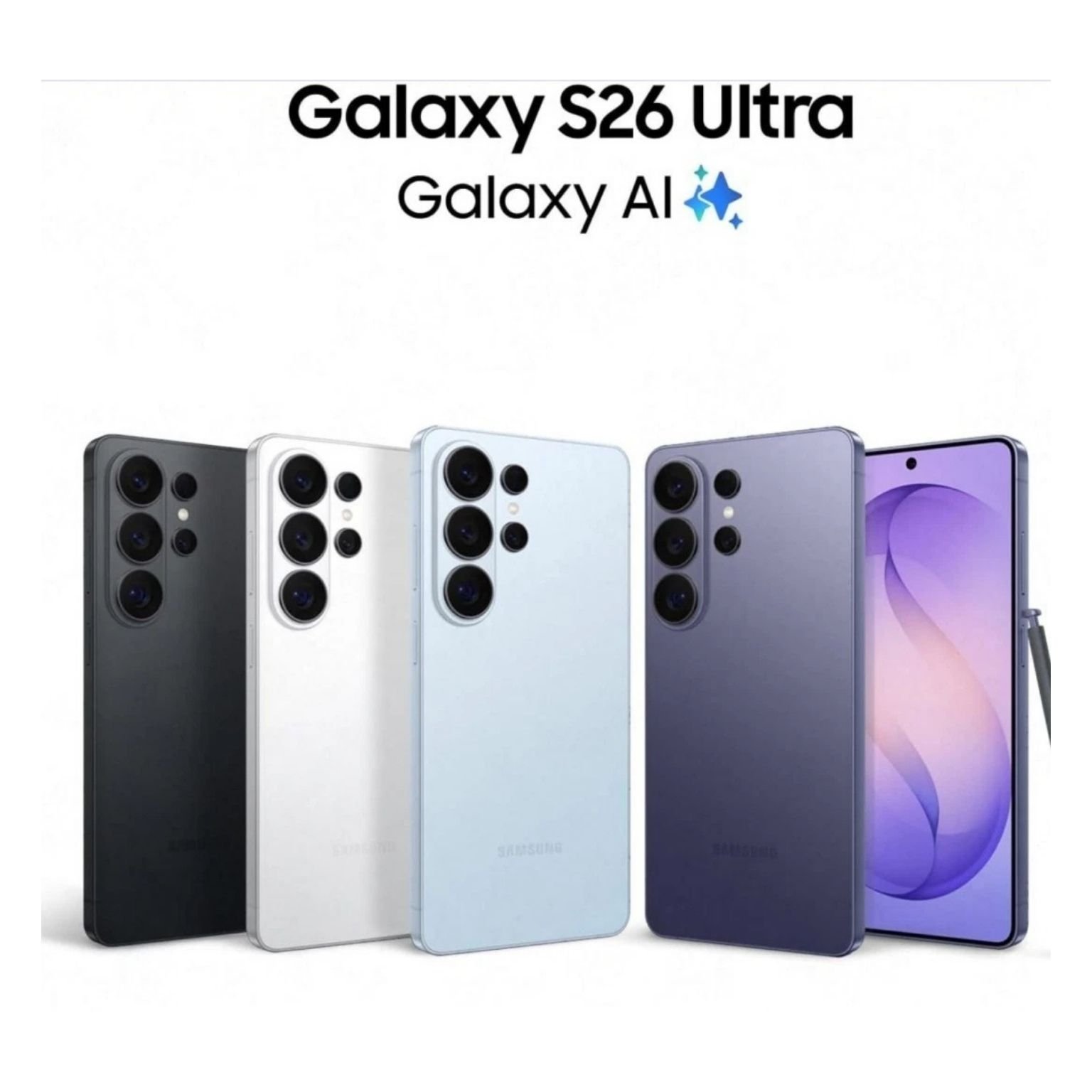 Samsung Galaxy-S26 Ultra 256GB/512/1TB Dual SIM 5G 12/16GB-RAM, 200MP Quad Camera, 5000mAh Battery, 6.9-inch 120Hz Dynamic AMOLED 2X Display